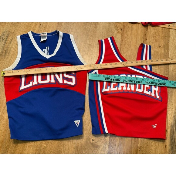 Lot Cheerleading Cheer Uniforms Costumes Cheerleader Blue Red Varsity 11 Pieces - Picture 11 of 14